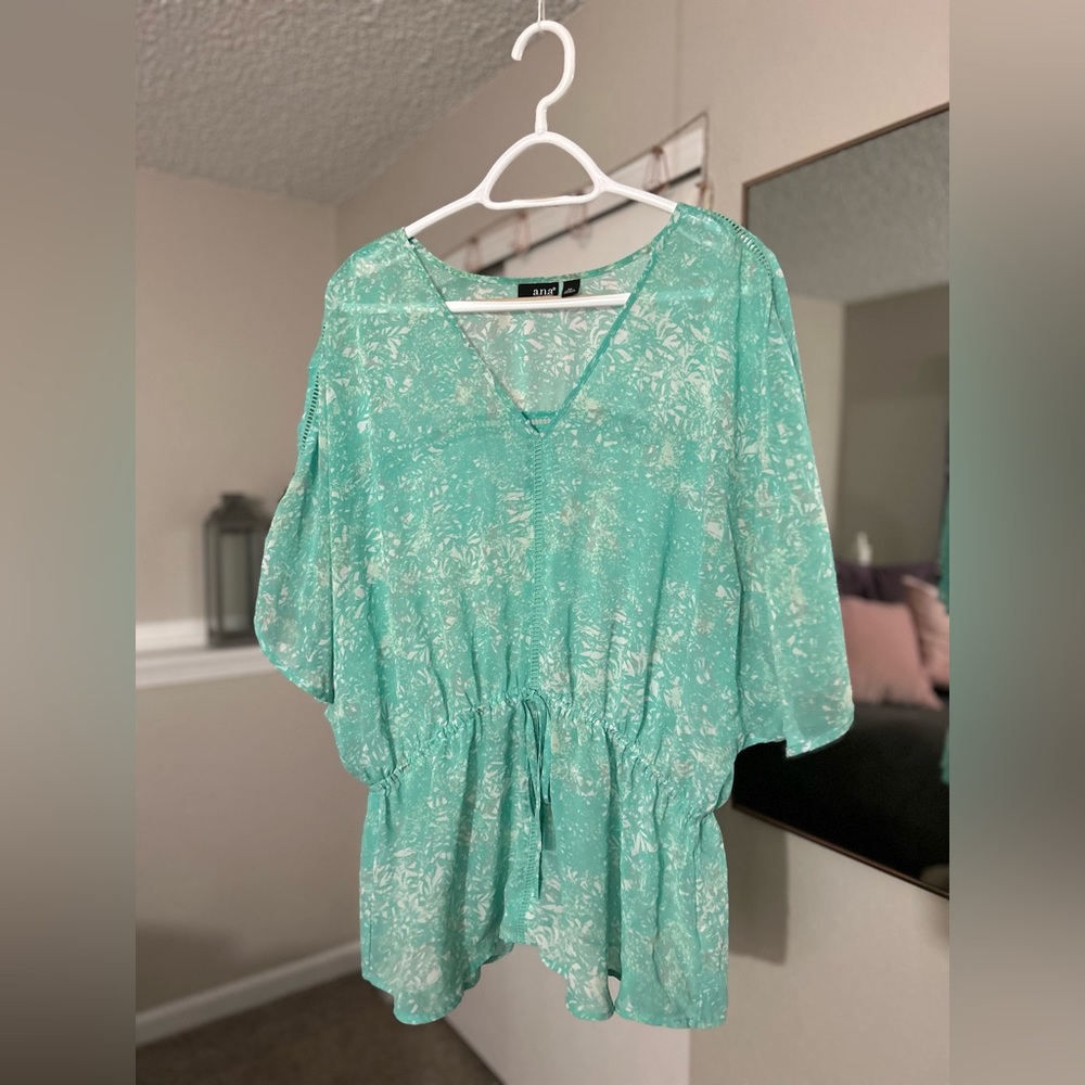 Ana Turquoise Blouse, Women’s X-Large.
